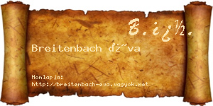 Breitenbach Éva névjegykártya