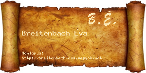 Breitenbach Éva névjegykártya